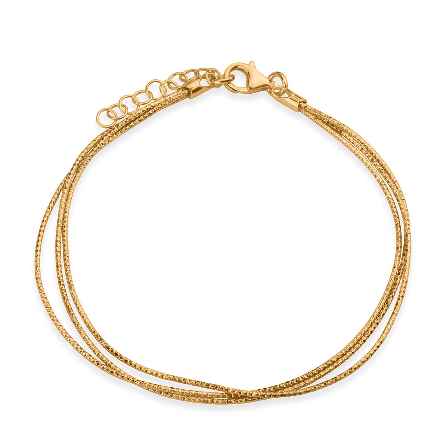 Vicenza Collection Sterling Silver Bracelet (Size - 7 - 1 Ext) with Lobster Clasp in Yellow Gold Plating 8183838 0