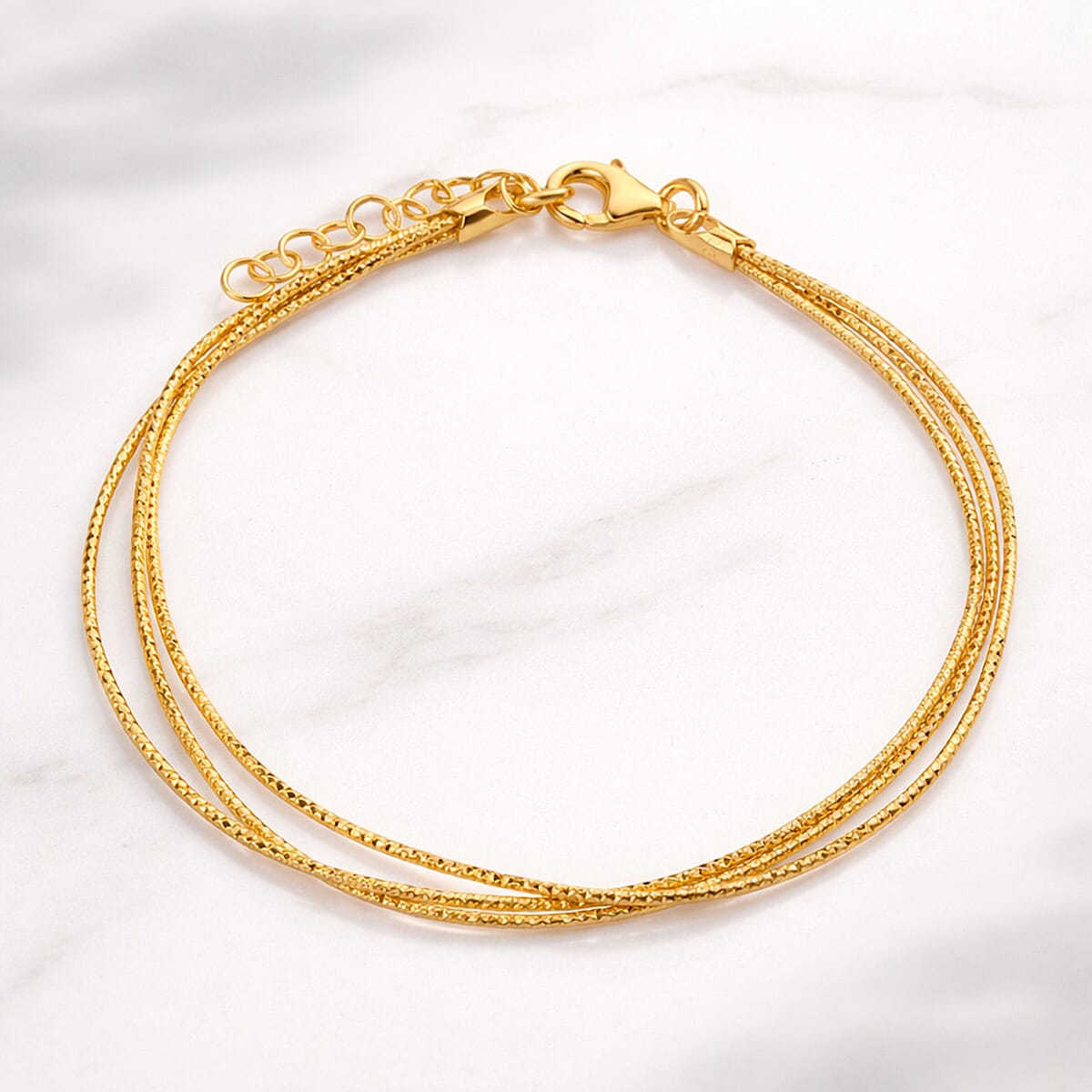 Vicenza Collection Sterling Silver Bracelet (Size - 7 - 1 Ext) with Lobster Clasp in Yellow Gold Plating 8183838 2