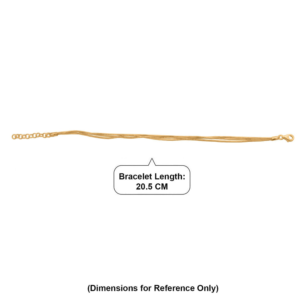 Vicenza Collection Sterling Silver Bracelet (Size - 7 - 1 Ext) with Lobster Clasp in Yellow Gold Plating