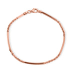 Vicenza Collection Sterling Silver Bracelet (Size - 7.5) with Lobster Clasp in Rose Gold Plated Sterling Silver