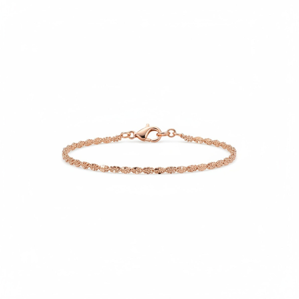 Vicenza Collection Sterling Silver Bracelet (Size - 8) with Lobster Clasp in Rose Gold Plating 8183837 0