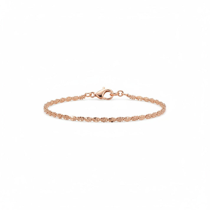 Vicenza Collection Sterling Silver Bracelet (Size - 8) with Lobster Clasp in Rose Gold Plating 8183837 1