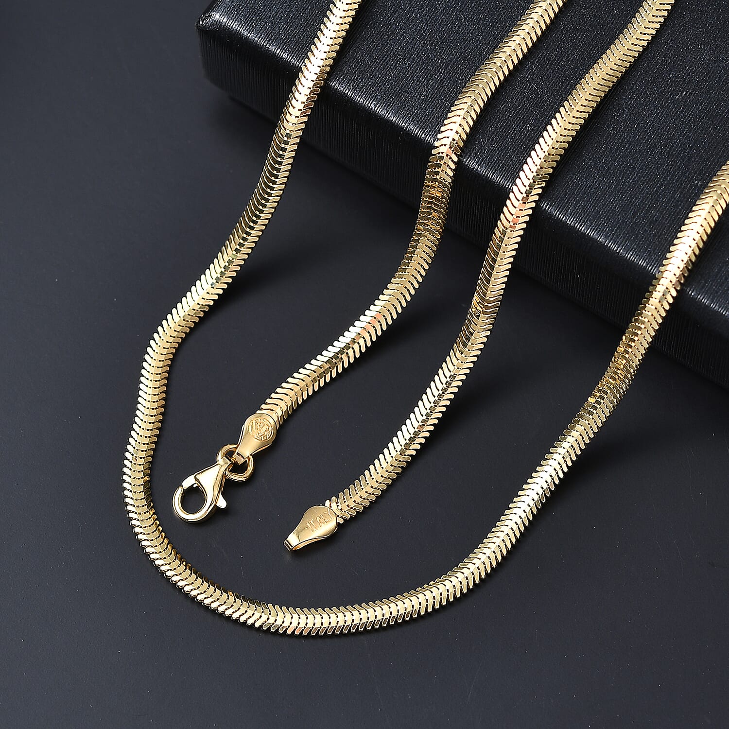 Sterling Silver 3MM Dragon Tail Chain Necklace with Lobster Clasp in Yellow Gold Plating 20 Inches 8183812 8