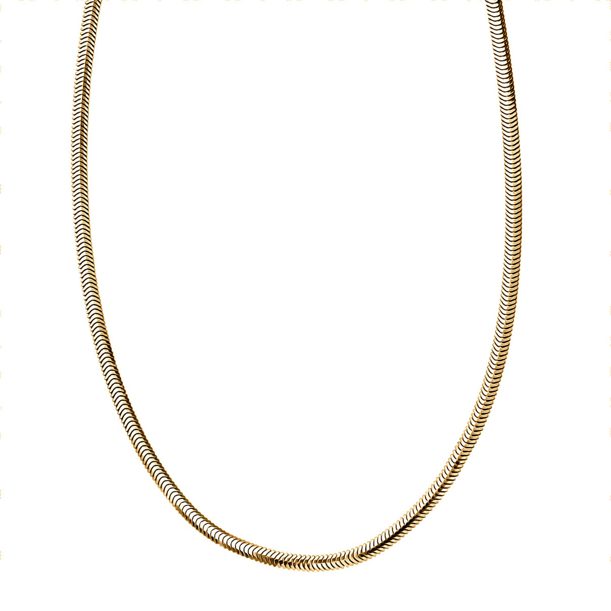 Sterling Silver 3MM Dragon Tail Chain Necklace with Lobster Clasp in Yellow Gold Plating 20 Inches 8183812 9