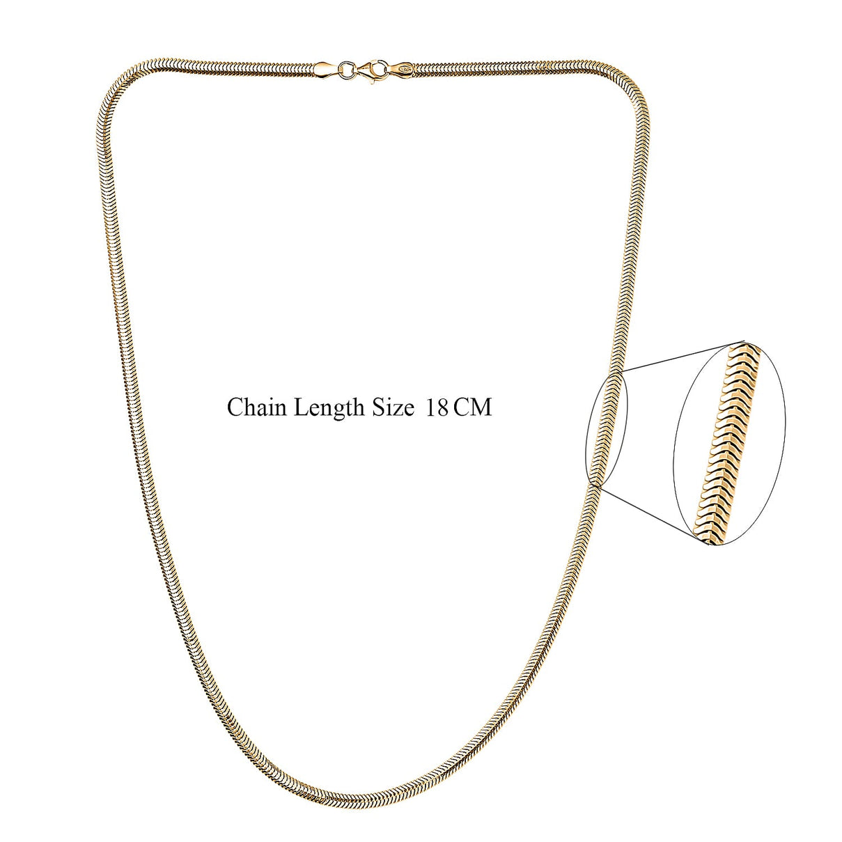 Sterling Silver 3MM Dragon Tail Chain Necklace with Lobster Clasp in Yellow Gold Plating 20 Inches 8183812 12