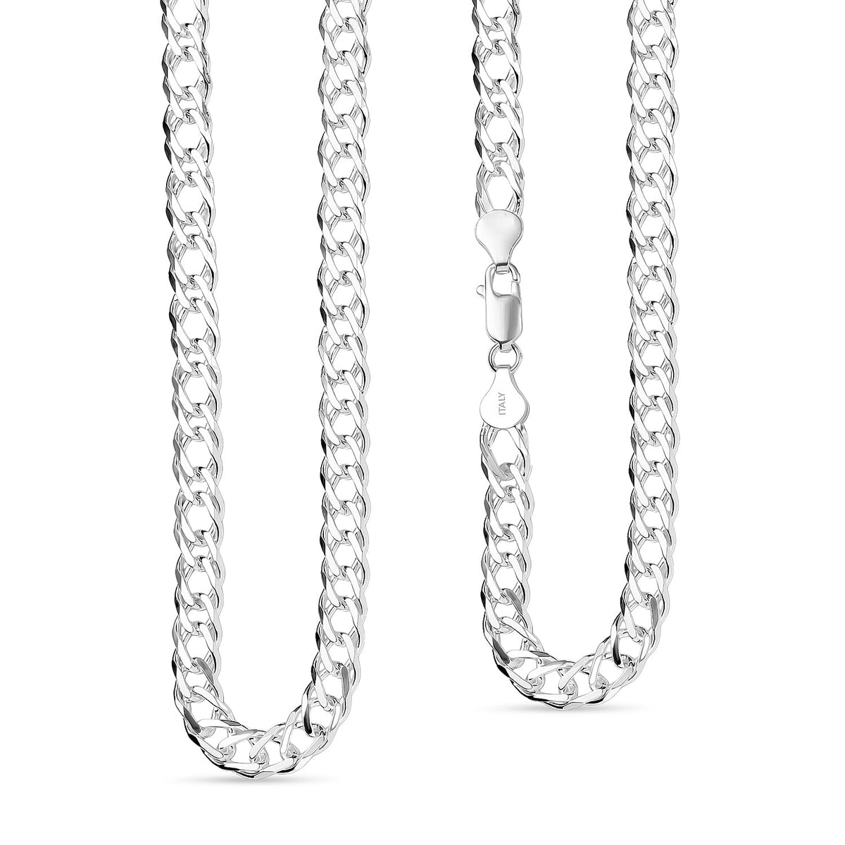 Vicenza Closeout Deal - Sterling Silver 6.3MM Rambo Chain Necklace (Size - 22) with Lobster Clasp 8183714 2