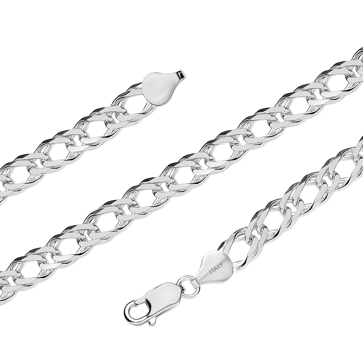 Vicenza Closeout Deal - Sterling Silver 6.3MM Rambo Chain Necklace (Size - 22) with Lobster Clasp 8183714 10