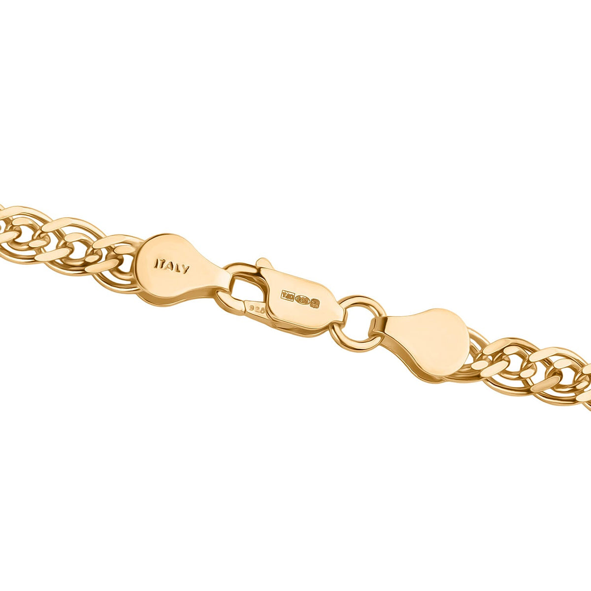 Vicenza Collection - Sterling Silver Double Curb Necklace (Size - 22) with Lobster Clasp in Gold Plating 8183718 4