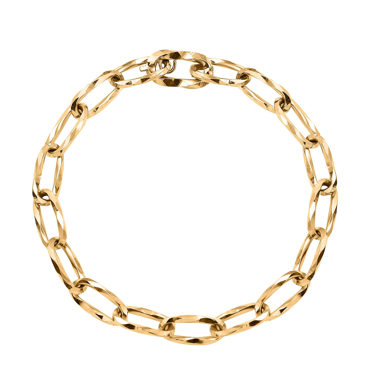 Vicenza Exclusive - 9K Yellow Gold Diamond Cut Twisted Paper Clip Bracelet (Size - 7.5), Gold Wt. 5 Gms 7737122 1
