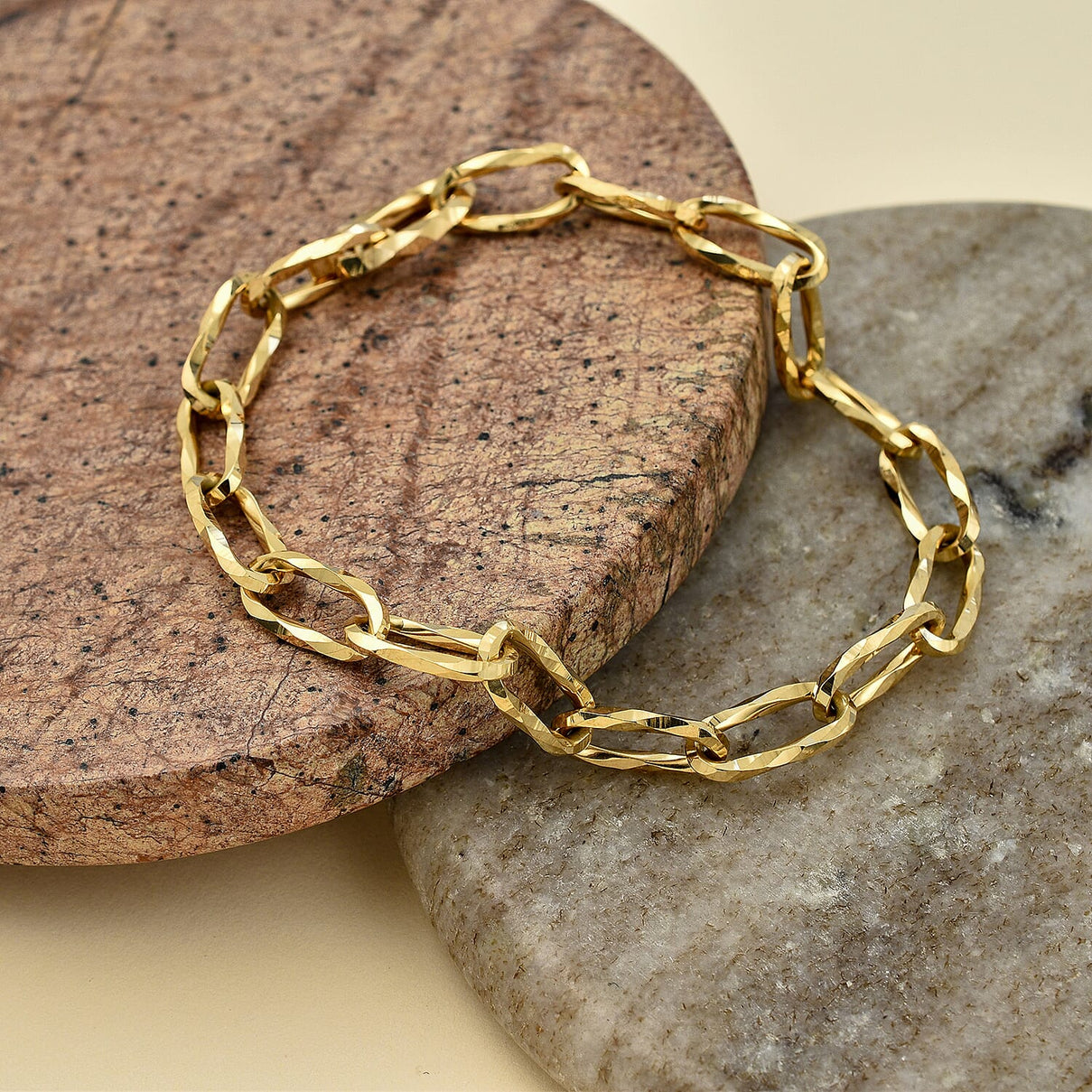 Vicenza Exclusive - 9K Yellow Gold Diamond Cut Twisted Paper Clip Bracelet (Size - 7.5), Gold Wt. 5 Gms 7737122 2