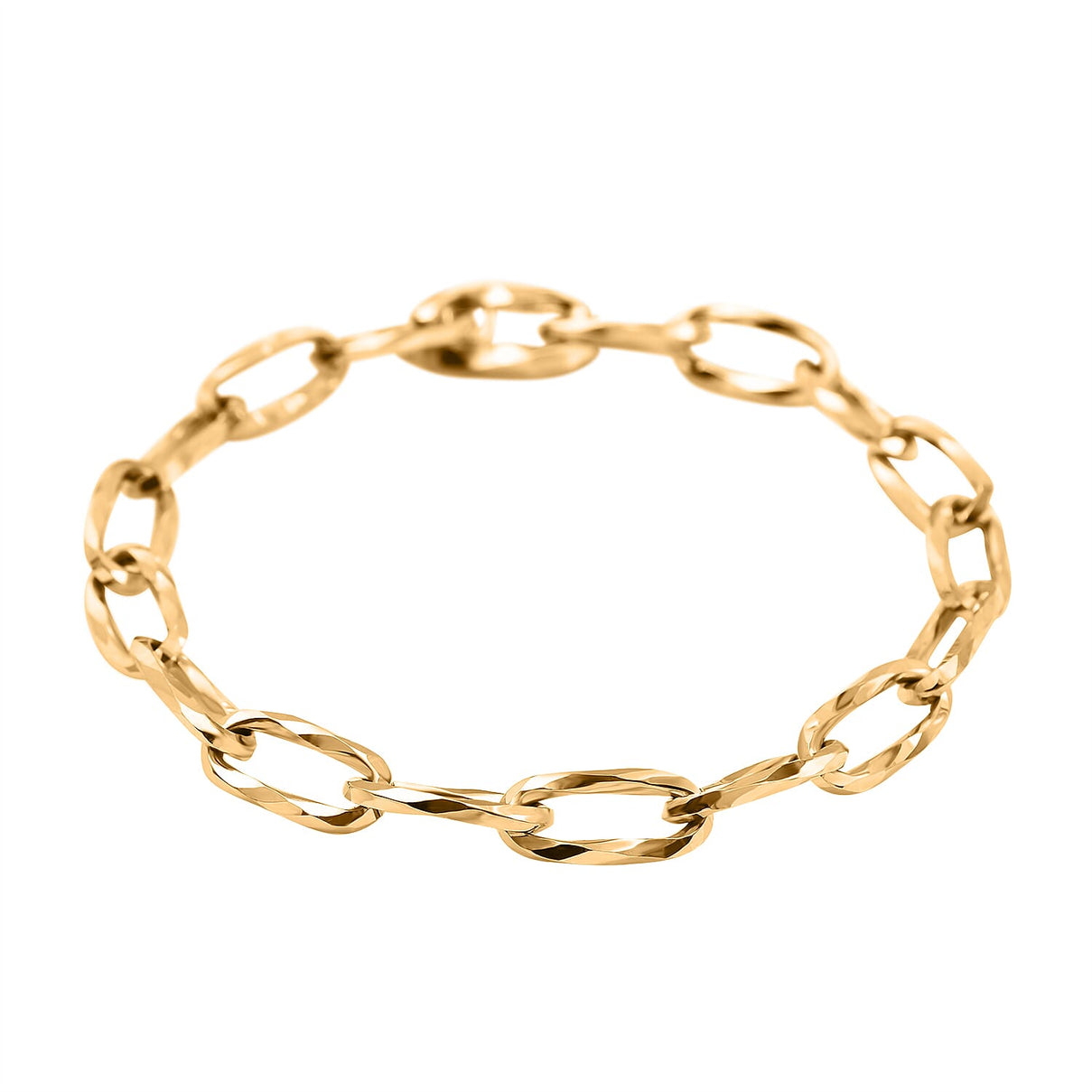 Vicenza Exclusive - 9K Yellow Gold Diamond Cut Twisted Paper Clip Bracelet (Size - 7.5), Gold Wt. 5 Gms 7737122 3