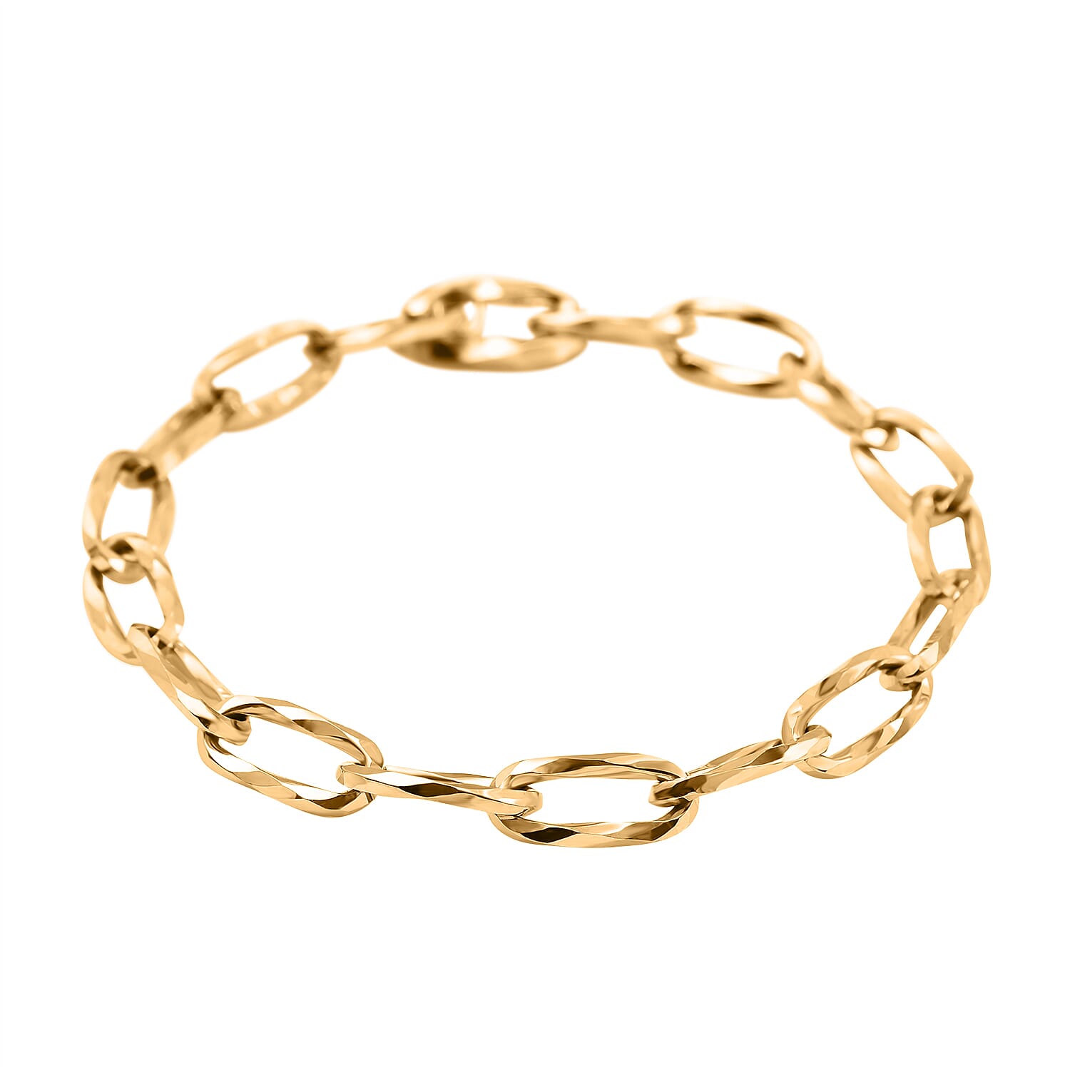 Vicenza Exclusive - 9K Yellow Gold Diamond Cut Twisted Paper Clip Bracelet (Size - 7.5), Gold Wt. 5 Gms 7737122 3