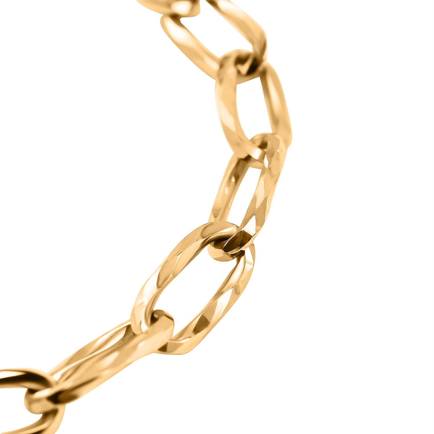 Vicenza Exclusive - 9K Yellow Gold Diamond Cut Twisted Paper Clip Bracelet (Size - 7.5), Gold Wt. 5 Gms 7737122 4