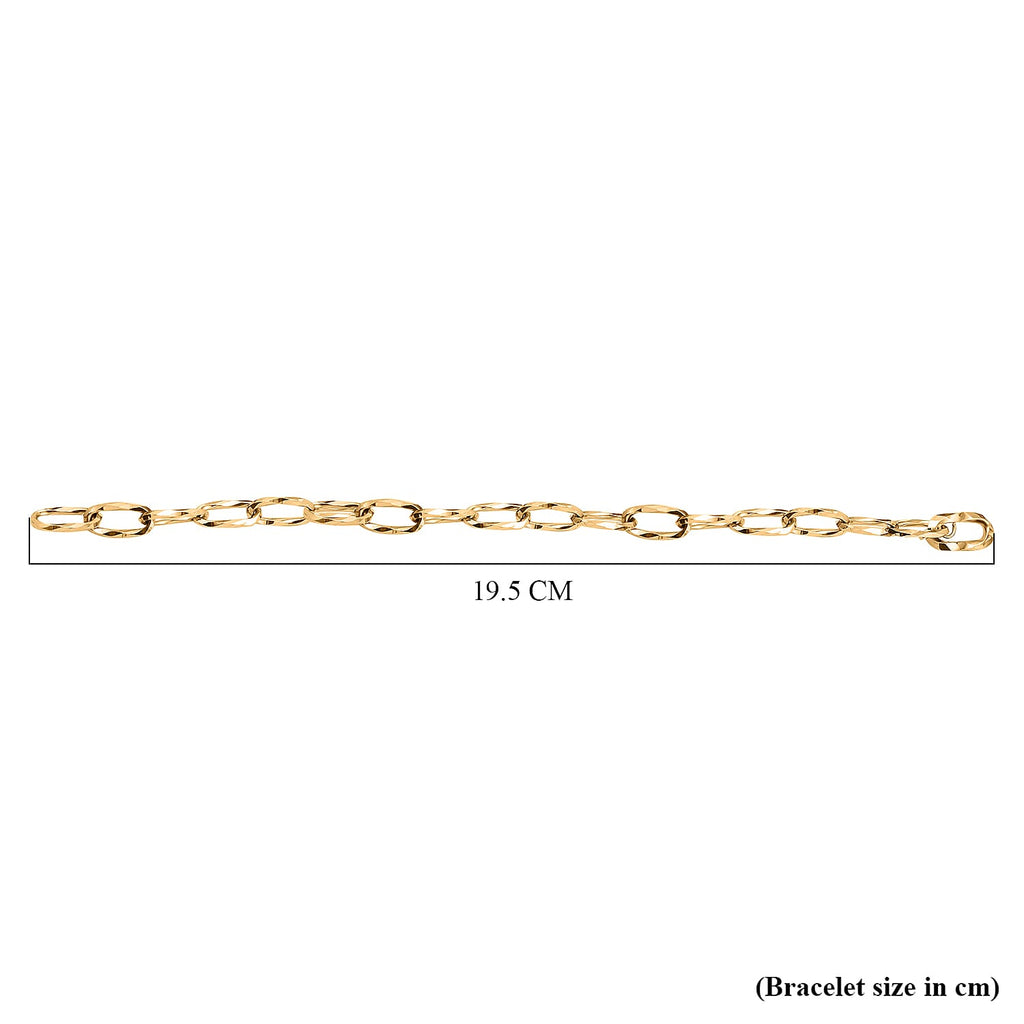 Vicenza Exclusive - 9K Yellow Gold Diamond Cut Twisted Paper Clip Bracelet (Size - 7.5), Gold Wt. 5 Gms