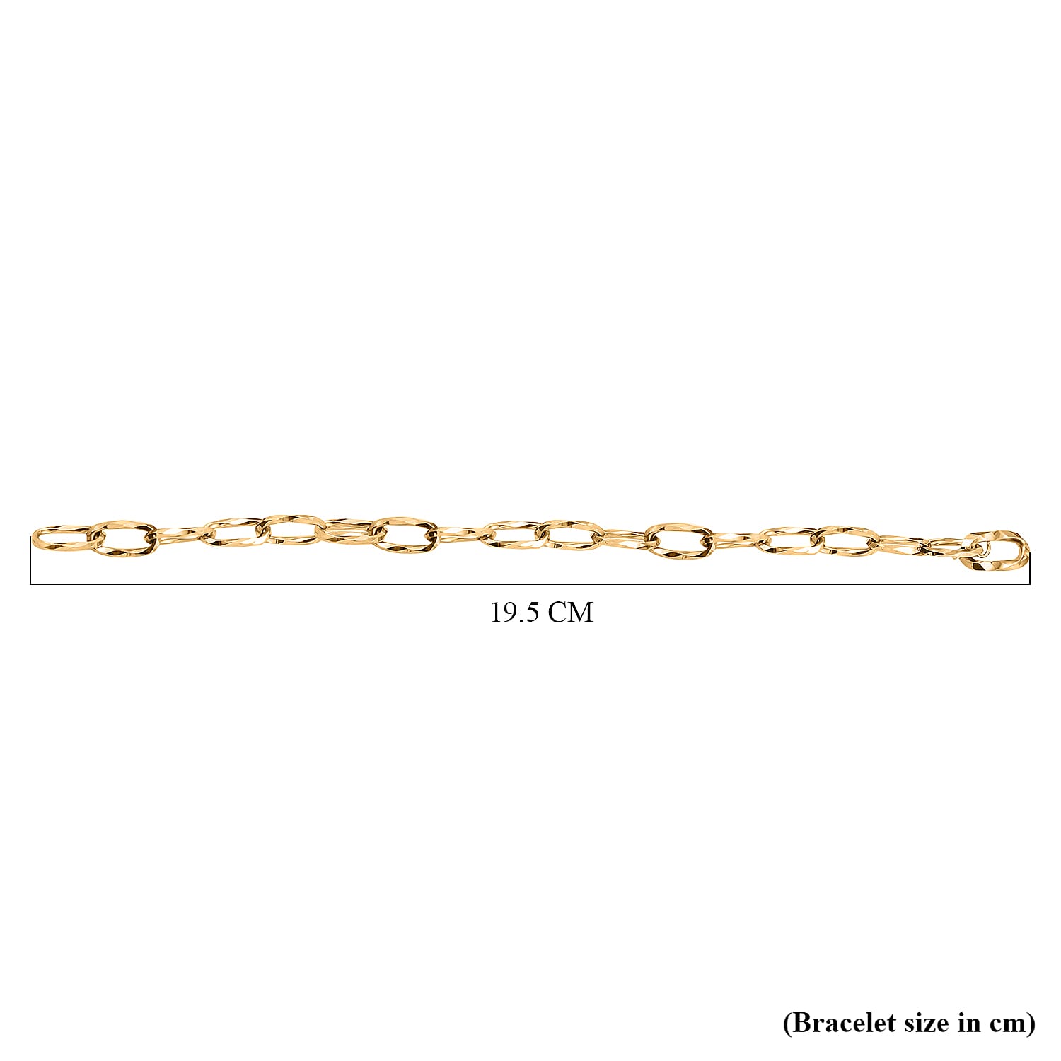 Vicenza Exclusive - 9K Yellow Gold Diamond Cut Twisted Paper Clip Bracelet (Size - 7.5), Gold Wt. 5 Gms 7737122 5