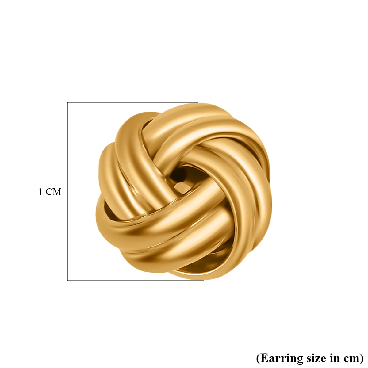 Vicenza Showcase  - 9K Yellow Gold Double Knot Stud Earrings 7722372 4