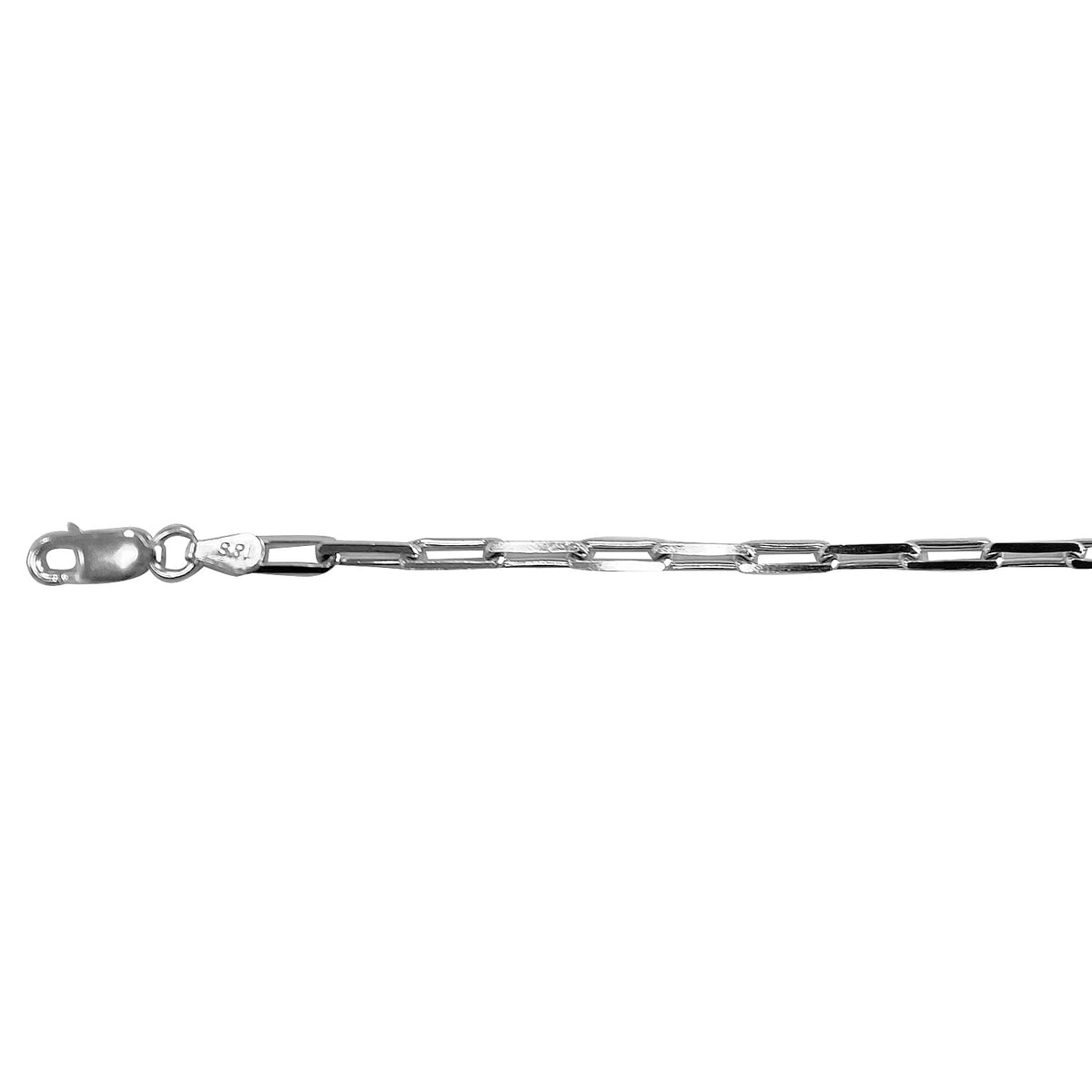 Italian Made Close Out - Sterling Silver Diamond Cut Paperclip Necklace 18 Inch 8110121 0