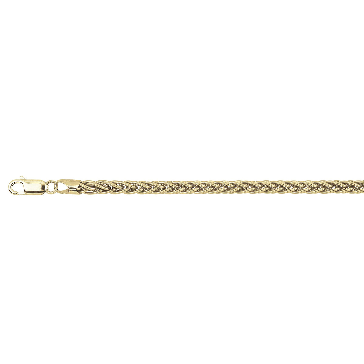 Italian Made Gold Overlay Sterling Silver Spiga Bracelet (Size - 7.5) with Lobster Clasp 8110108 0
