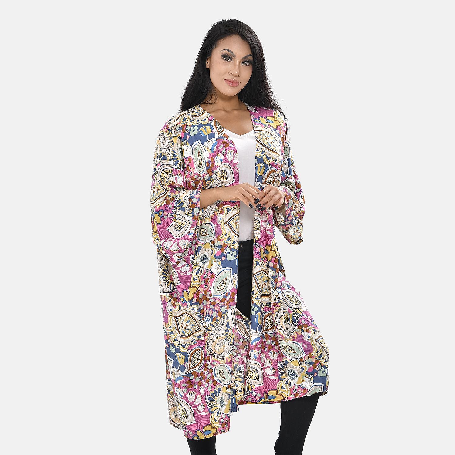 Printed Long Kimono 7507659 2