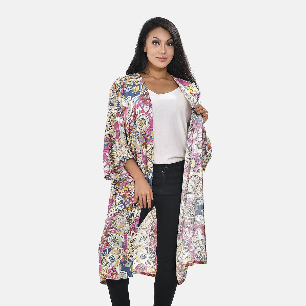 Printed Long Kimono 7507659 3