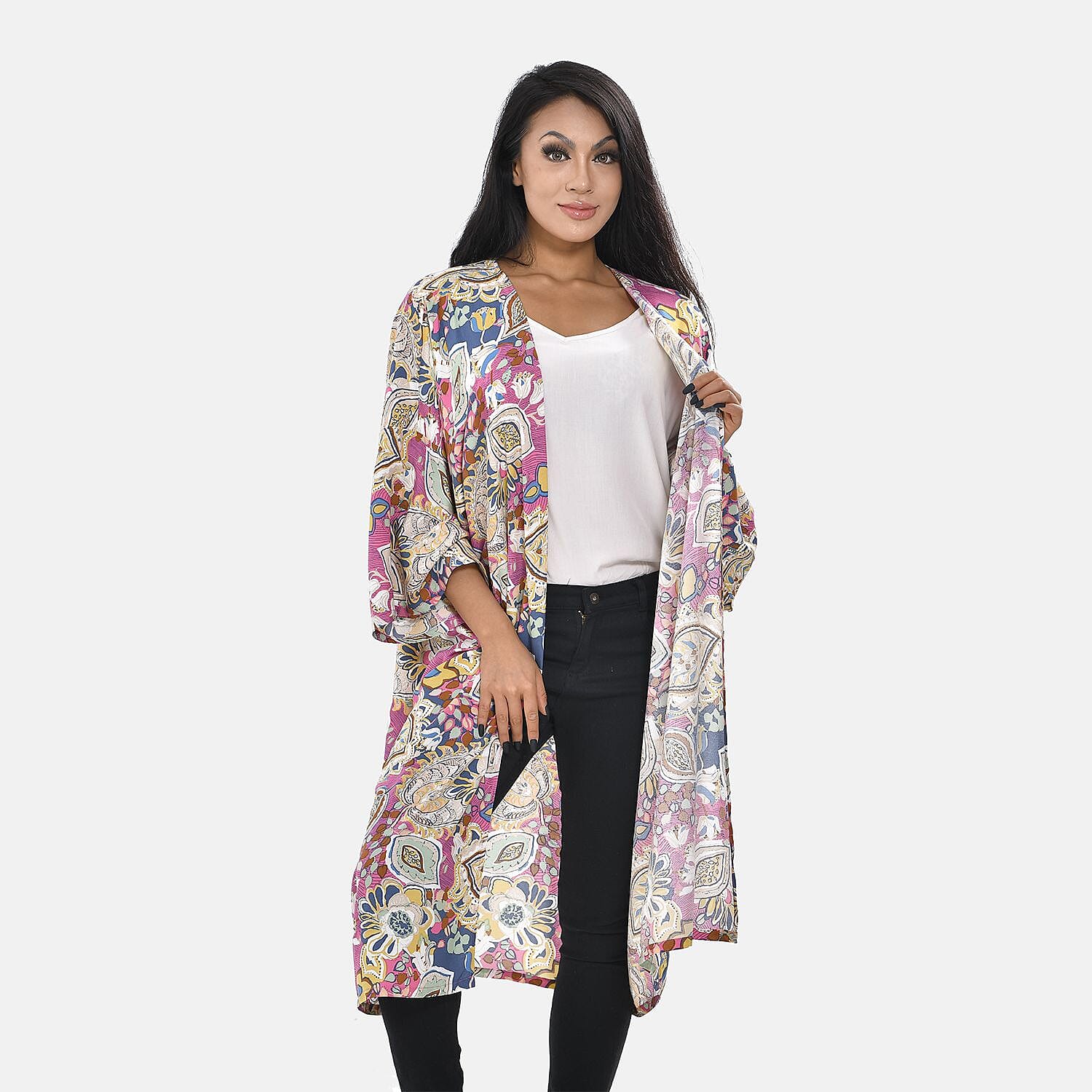 Printed Long Kimono 7507659 3