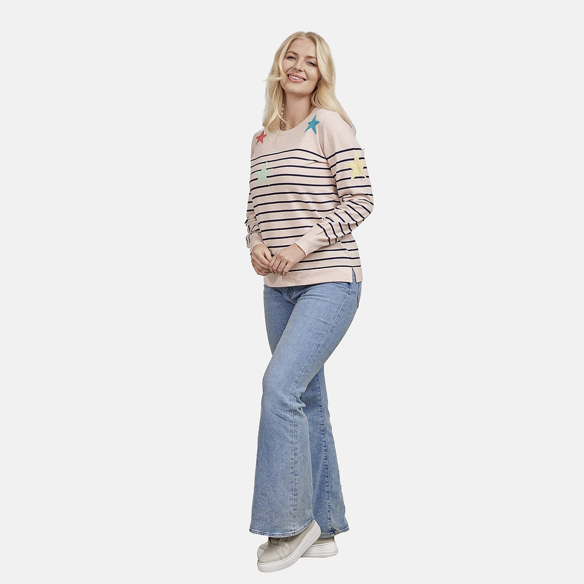 Viscose Jumper (Size 1x1 cm) - Peach &amp; Navy V32610481 1