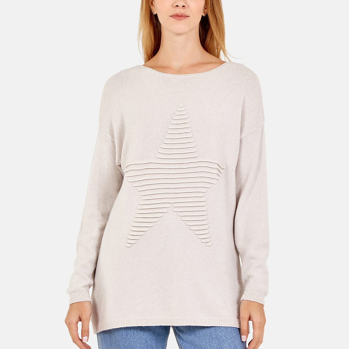 Ribbed Star Jumper - Beige 7731345 6