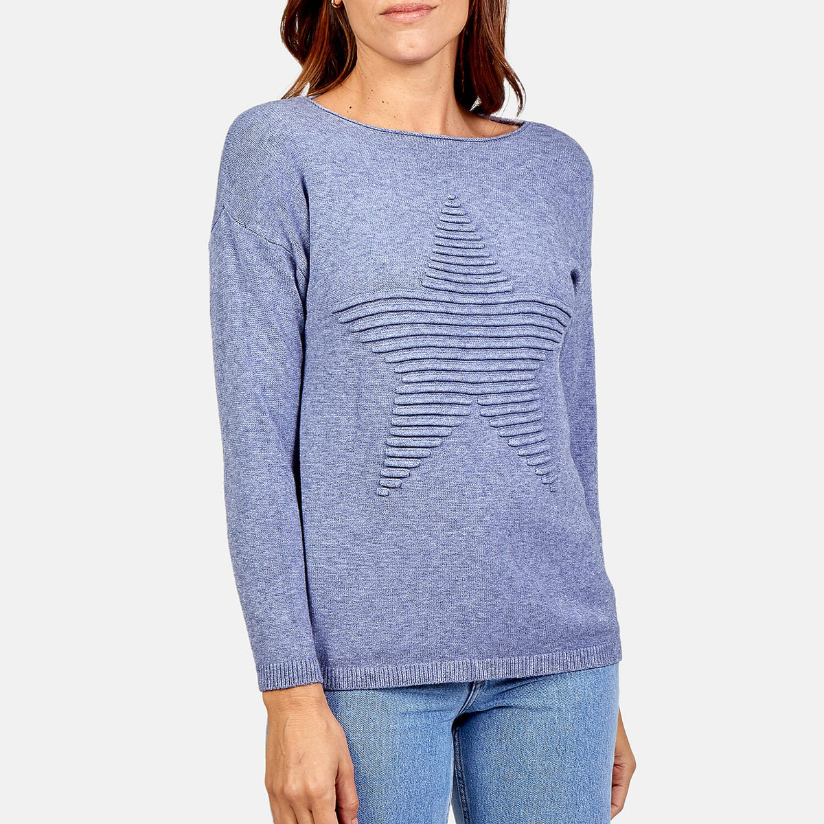 Ribbed Star Jumper - Denim 7731347 1