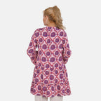 La Marey 100% Viscose Totem Pattern V-Neck Top (Size - L-XL, 16-20) - Pink