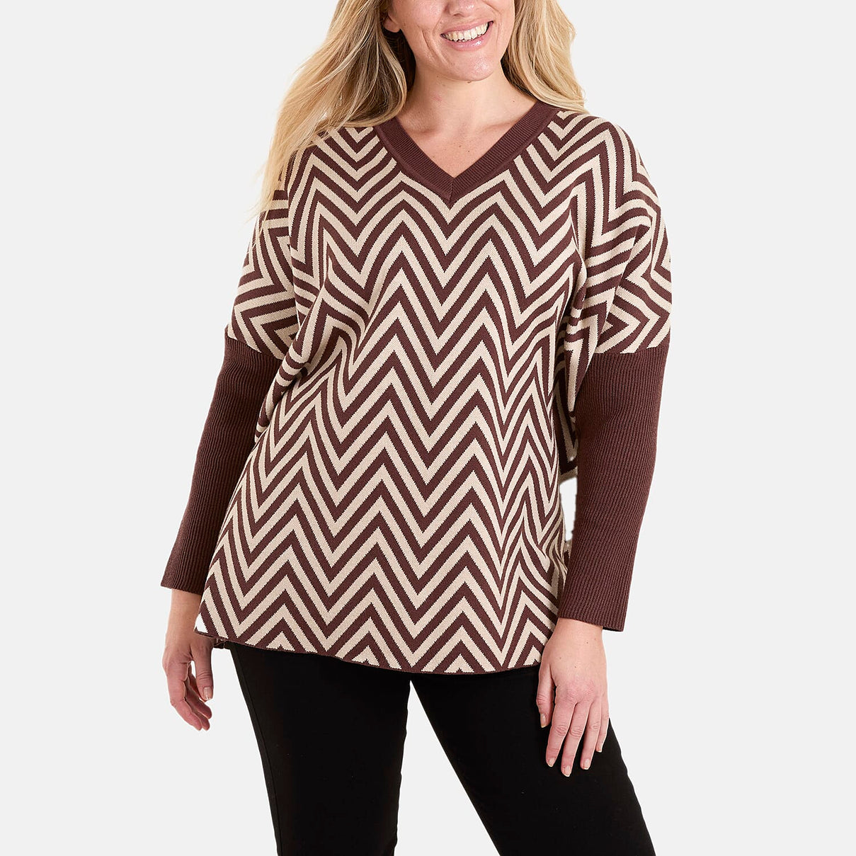 Nova of London Zig Zag V-Neck Jumper 7839221 2