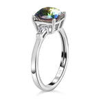 Vitrail Medium Finest Crystal ,  White Cubic Zirconia  Solitaire Ring in Platinum Overlay Sterling Silver 1.70 ct  1.700  Ct.