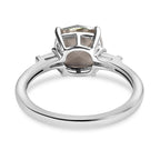 Vitrail Medium Finest Crystal ,  White Cubic Zirconia  Solitaire Ring in Platinum Overlay Sterling Silver 1.70 ct  1.700  Ct.
