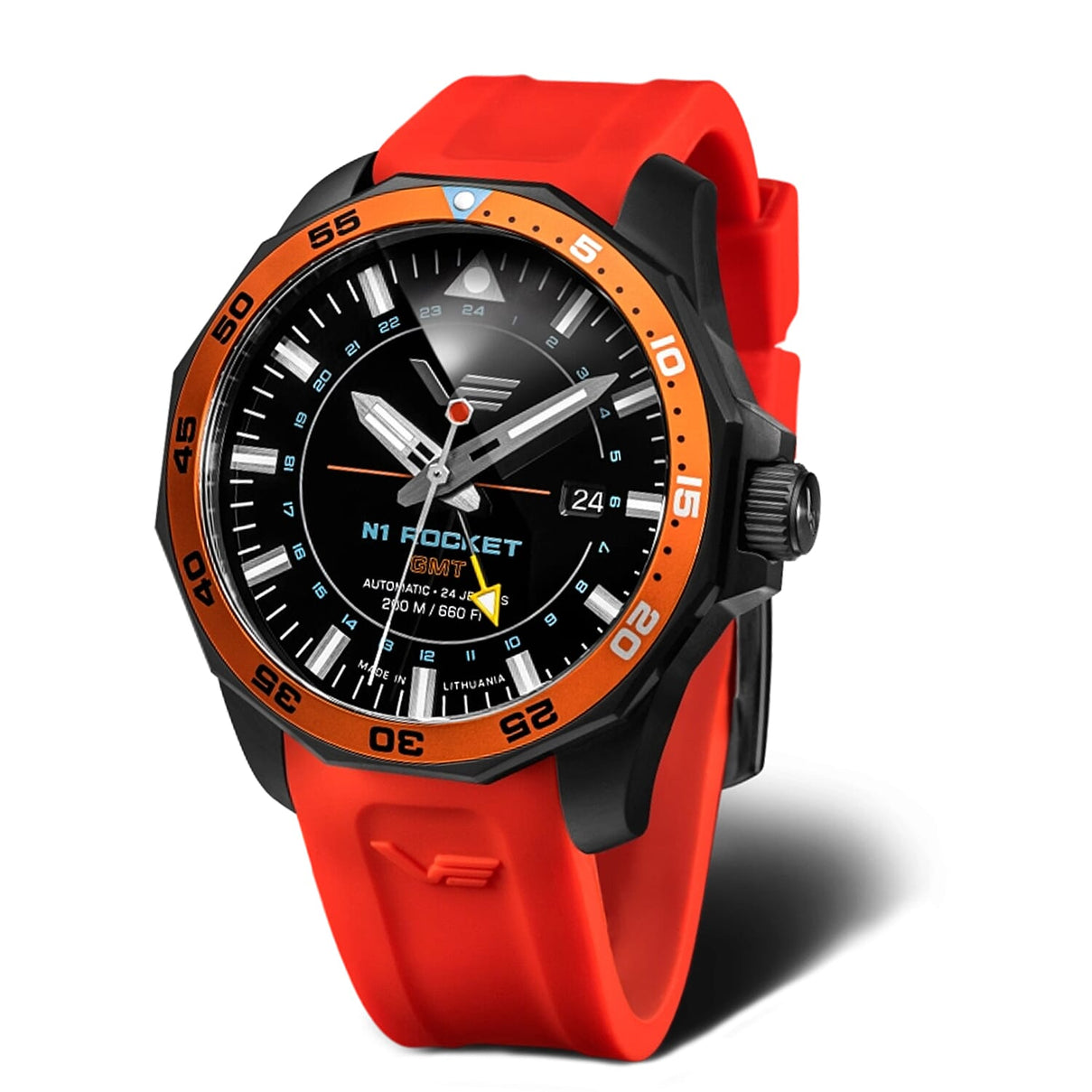 Vostok Europe Automatic Mens Watch in Stainless Steel - Orange 8100266 0