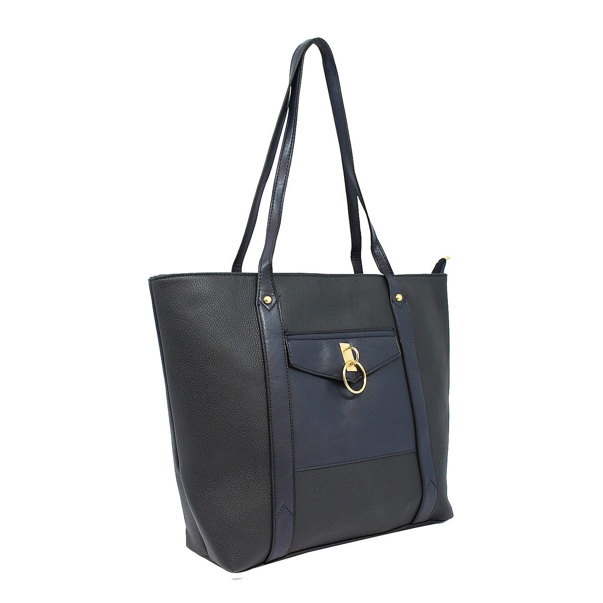 W Brown International Ladies Tote Handbag with Zipper Closure - Navy 7555335 2