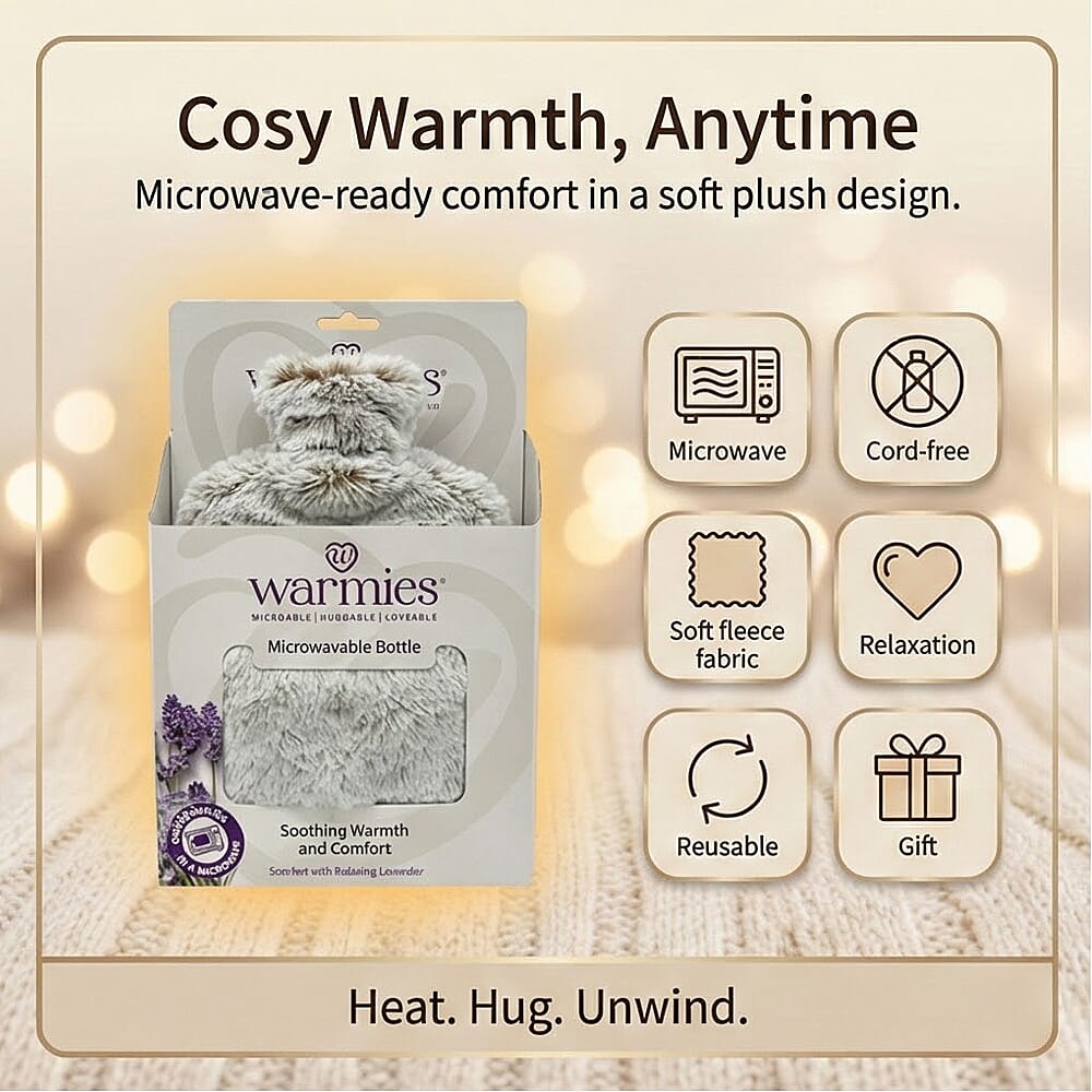 WARMIES Marshmallow Microwavable Hot Water Bottle - Beige 8330962 1