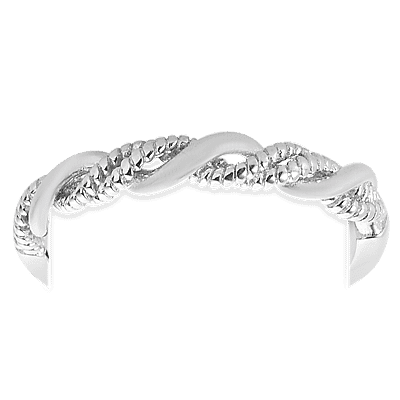 Twist Wedding Band Ring in Sterling Silver with Platinum Plated 3672253 7