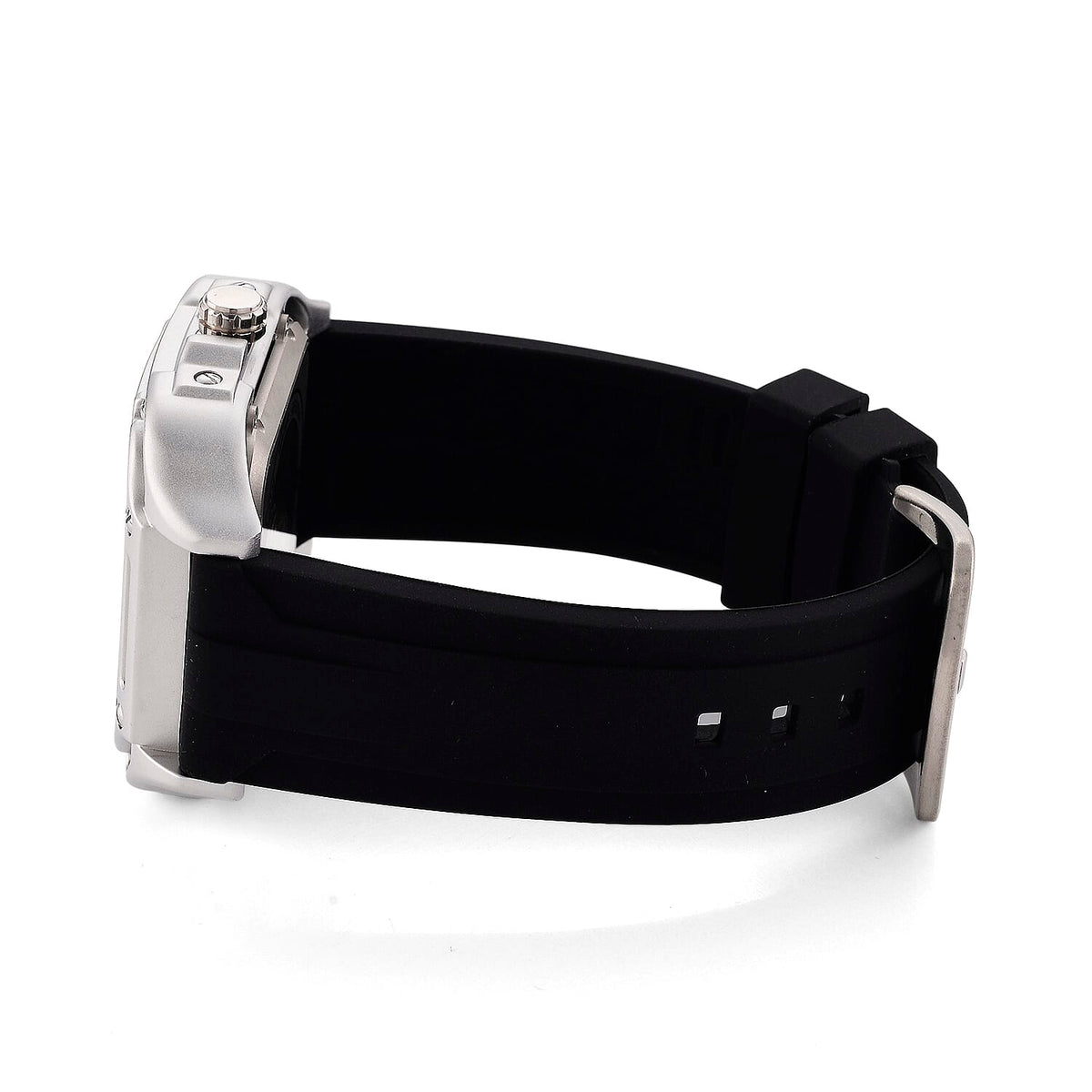 WILLIAM HUNT Automatic 3ATM WR Blue Hollow Dial &amp; Silver Case Watch with Black Silicone Strap V32623007 6