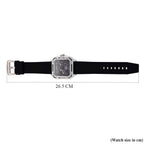WILLIAM HUNT Automatic 3ATM WR Blue Hollow Dial & Silver Case Watch with Black Silicone Strap