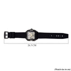 WILLIAM HUNT Automatic 3ATM WR Gold Hollow Dial & Black Case Watch with Black Silicone Strap