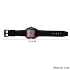 WILLIAM HUNT Automatic 3ATM WR Red Hollow Dial & Black Case Watch with Black Silicone Strap