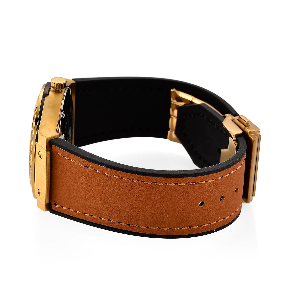 TJC 20TH ANNIVERSARY COMMISSION EXCLUSIVE - WILLIAM HUNT Limited Edition Epson Solar AS32 Movt. 5ATM WR Gold Sunshine &amp; Moissanite Dial &amp; Gold Case Watch with Coffee Strap (Adjustable) V32530246 6