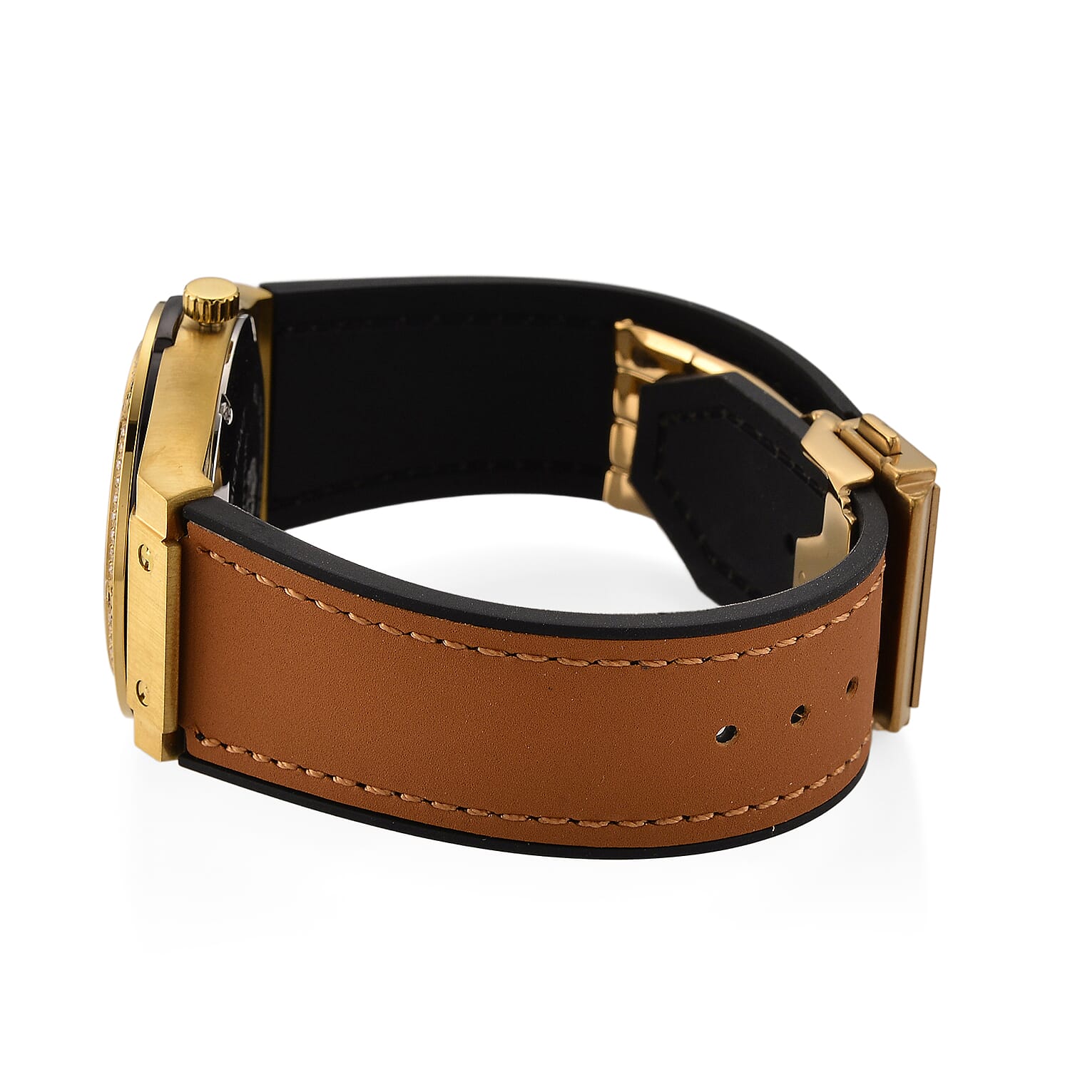 TJC 20TH ANNIVERSARY COMMISSION EXCLUSIVE - WILLIAM HUNT Limited Edition Epson Solar AS32 Movt. 5ATM WR Gold Sunshine &amp; Moissanite Dial &amp; Gold Case Watch with Coffee Strap (Adjustable) V32530246 6