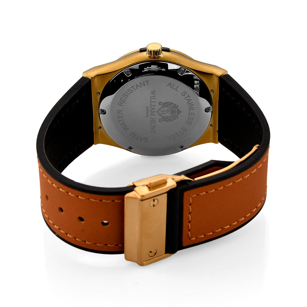 TJC 20TH ANNIVERSARY COMMISSION EXCLUSIVE - WILLIAM HUNT Limited Edition Epson Solar AS32 Movt. 5ATM WR Gold Sunshine &amp; Moissanite Dial &amp; Gold Case Watch with Coffee Strap (Adjustable) V32530246 7