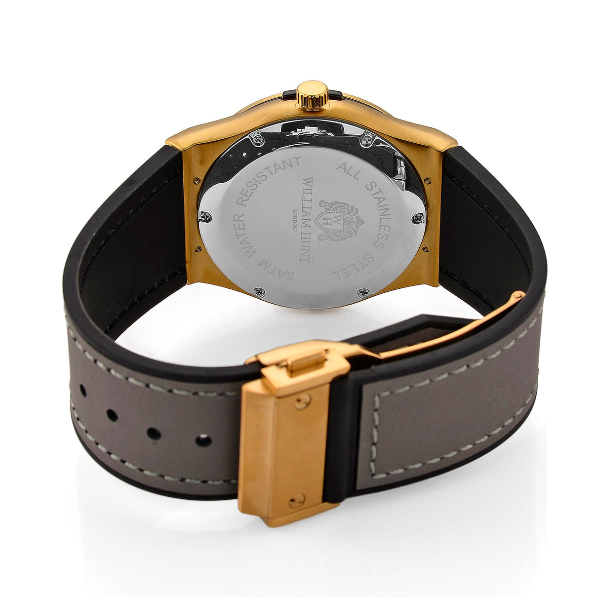 TJC 20TH ANNIVERSARY COMMISSION EXCLUSIVE - WILLIAM HUNT Limited Edition Epson Solar AS32 Movt. 5ATM WR Gold Sunshine &amp; Moissanite Dial &amp; Gold Case Watch with Black Strap (Adjustable) 8537032 7