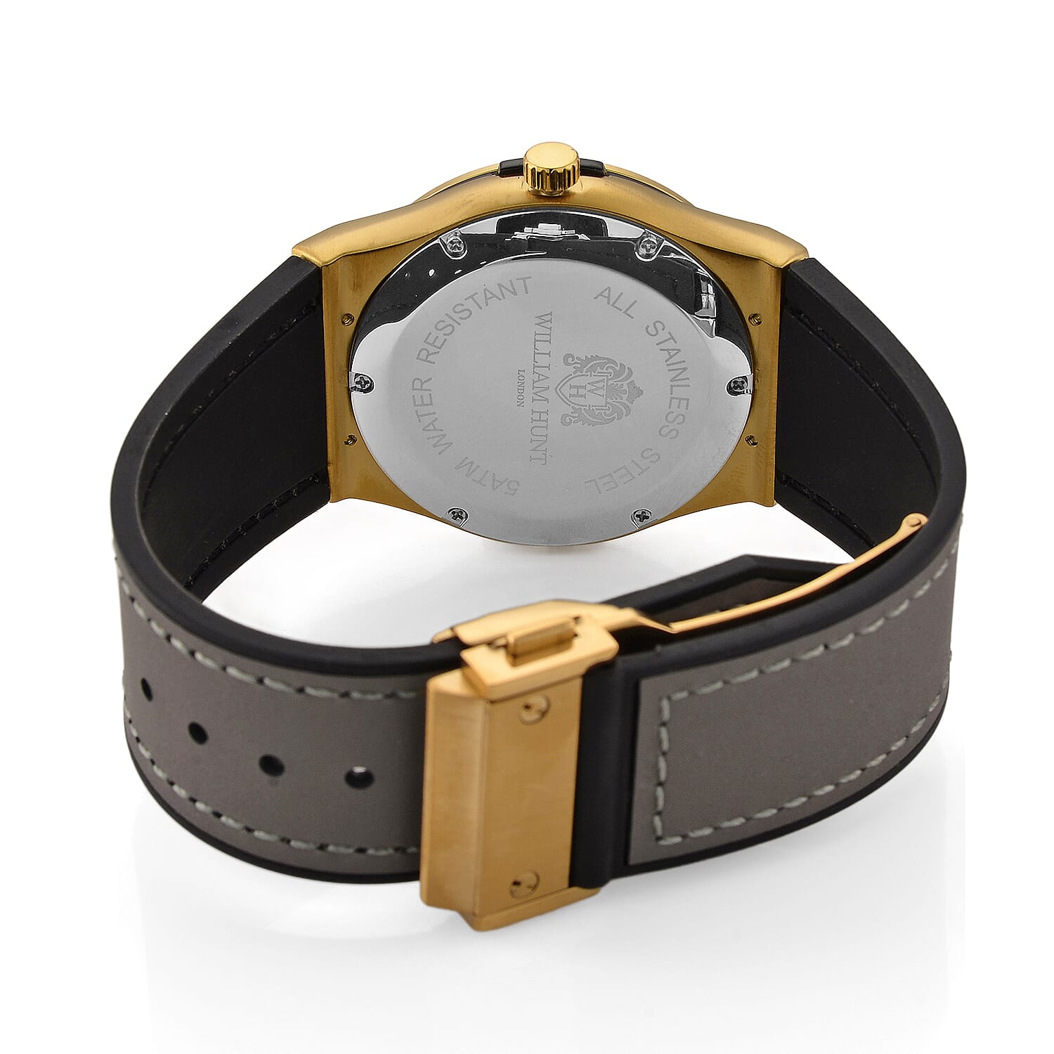 TJC 20TH ANNIVERSARY COMMISSION EXCLUSIVE - WILLIAM HUNT Limited Edition Epson Solar AS32 Movt. 5ATM WR Gold Sunshine &amp; Moissanite Dial &amp; Gold Case Watch with Black Strap (Adjustable) 8537032 7