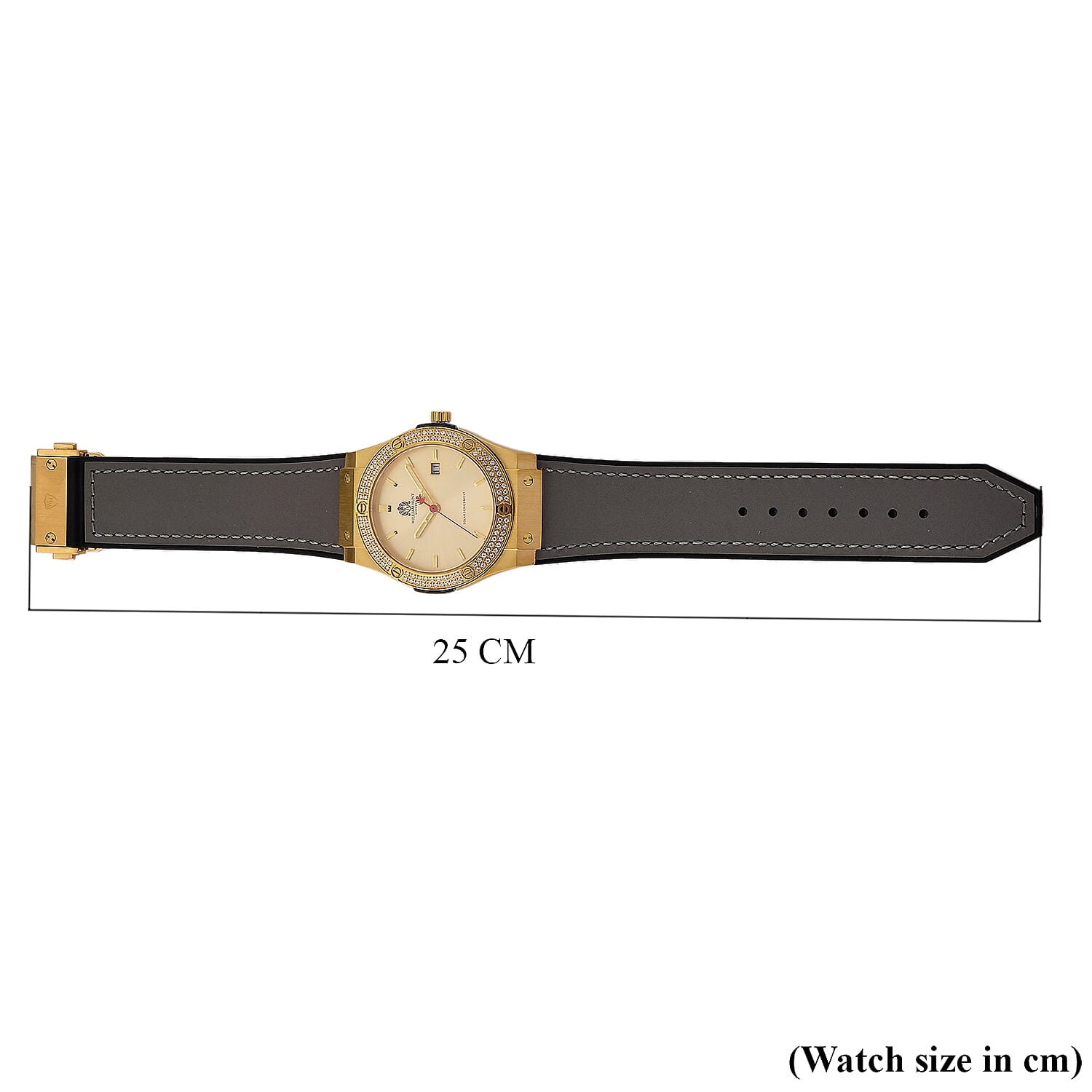 TJC 20TH ANNIVERSARY COMMISSION EXCLUSIVE - WILLIAM HUNT Limited Edition Epson Solar AS32 Movt. 5ATM WR Gold Sunshine &amp; Moissanite Dial &amp; Gold Case Watch with Black Strap (Adjustable) 8537032 8