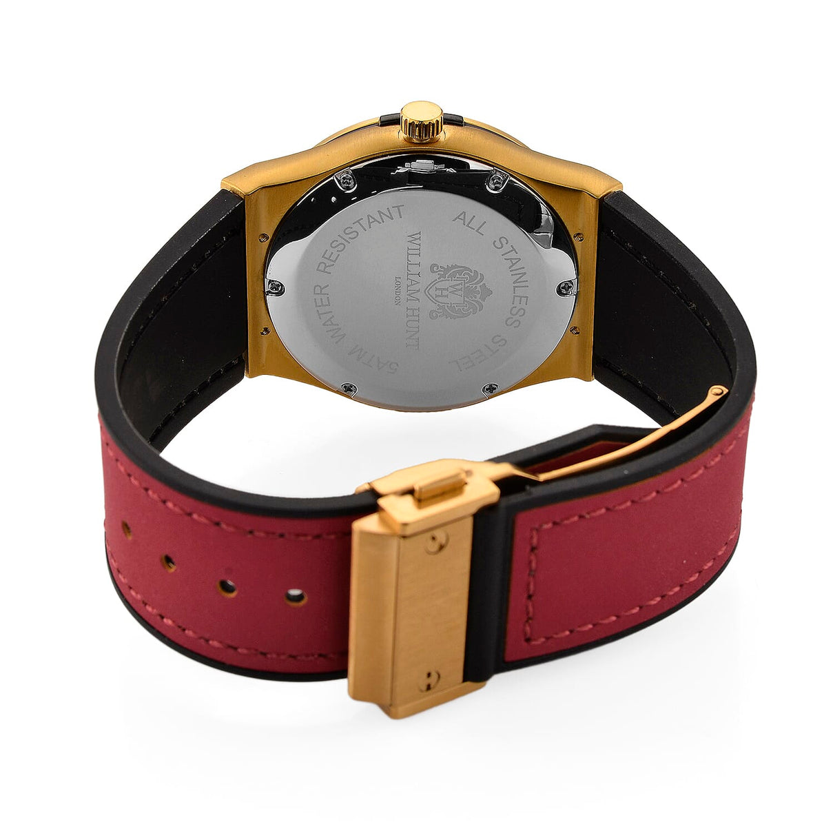 TJC 20TH ANNIVERSARY COMMISSION EXCLUSIVE - WILLIAM HUNT Limited Edition Epson Solar AS32 Movt. 5ATM WR Gold Sunshine &amp; Moissanite Dial &amp; Gold Case Watch with Red Strap (Adjustable) 8537033 7