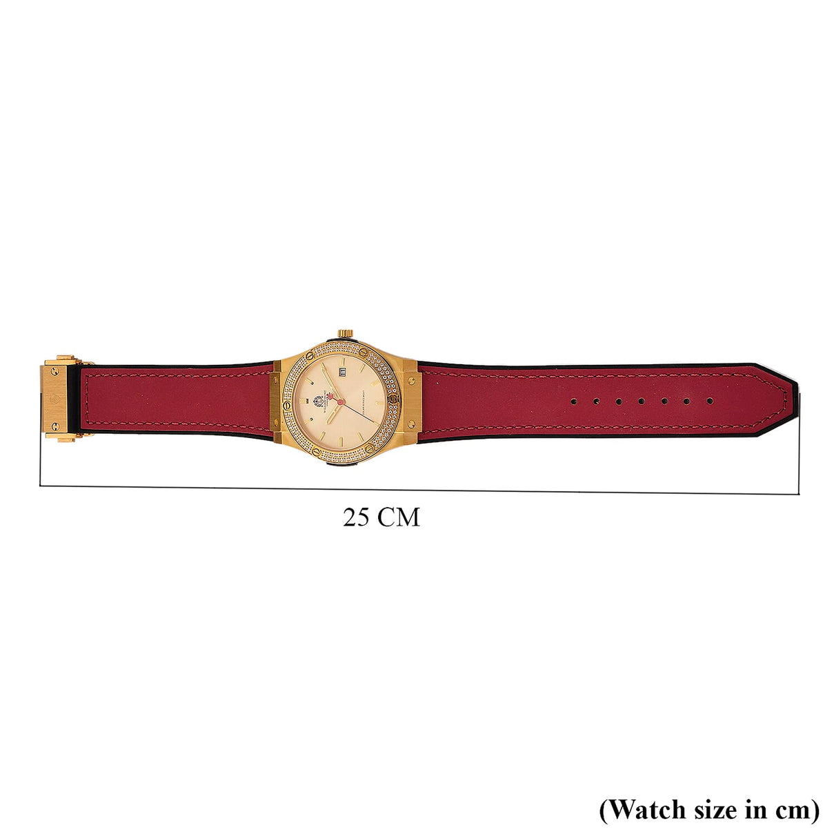 TJC 20TH ANNIVERSARY COMMISSION EXCLUSIVE - WILLIAM HUNT Limited Edition Epson Solar AS32 Movt. 5ATM WR Gold Sunshine &amp; Moissanite Dial &amp; Gold Case Watch with Red Strap (Adjustable) 8537033 8
