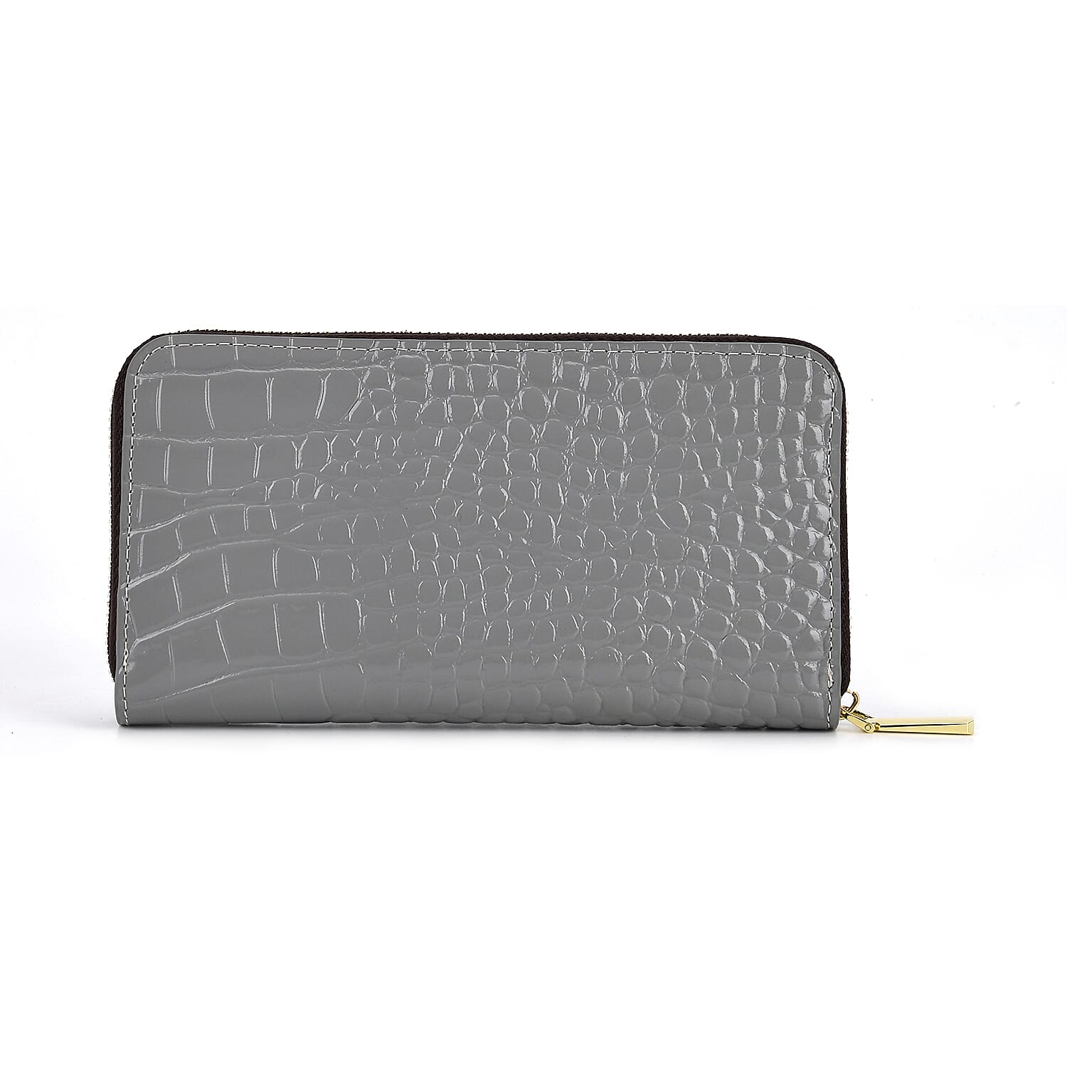 WILLIAM HUNT RFID Croc Embossed 100% Genuine Leather Wallet - Grey 8296308 15