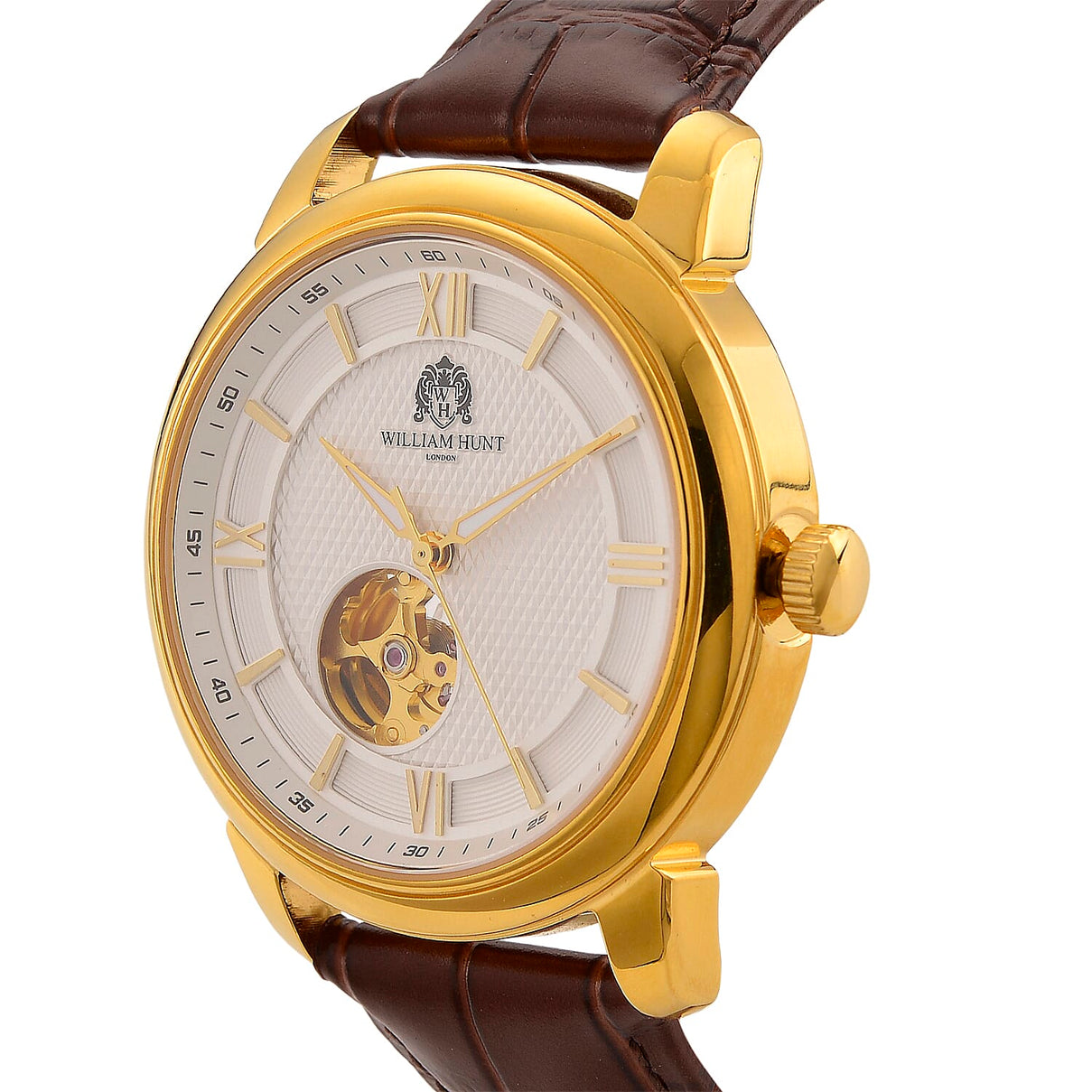 WILLIAM HUNT Limited Edition Heritage Automatic Watch with Adjustable Black Leather Strap - 5ATM Water Resistancy &amp; Sapphire Crystal Glass - White 8252854 4
